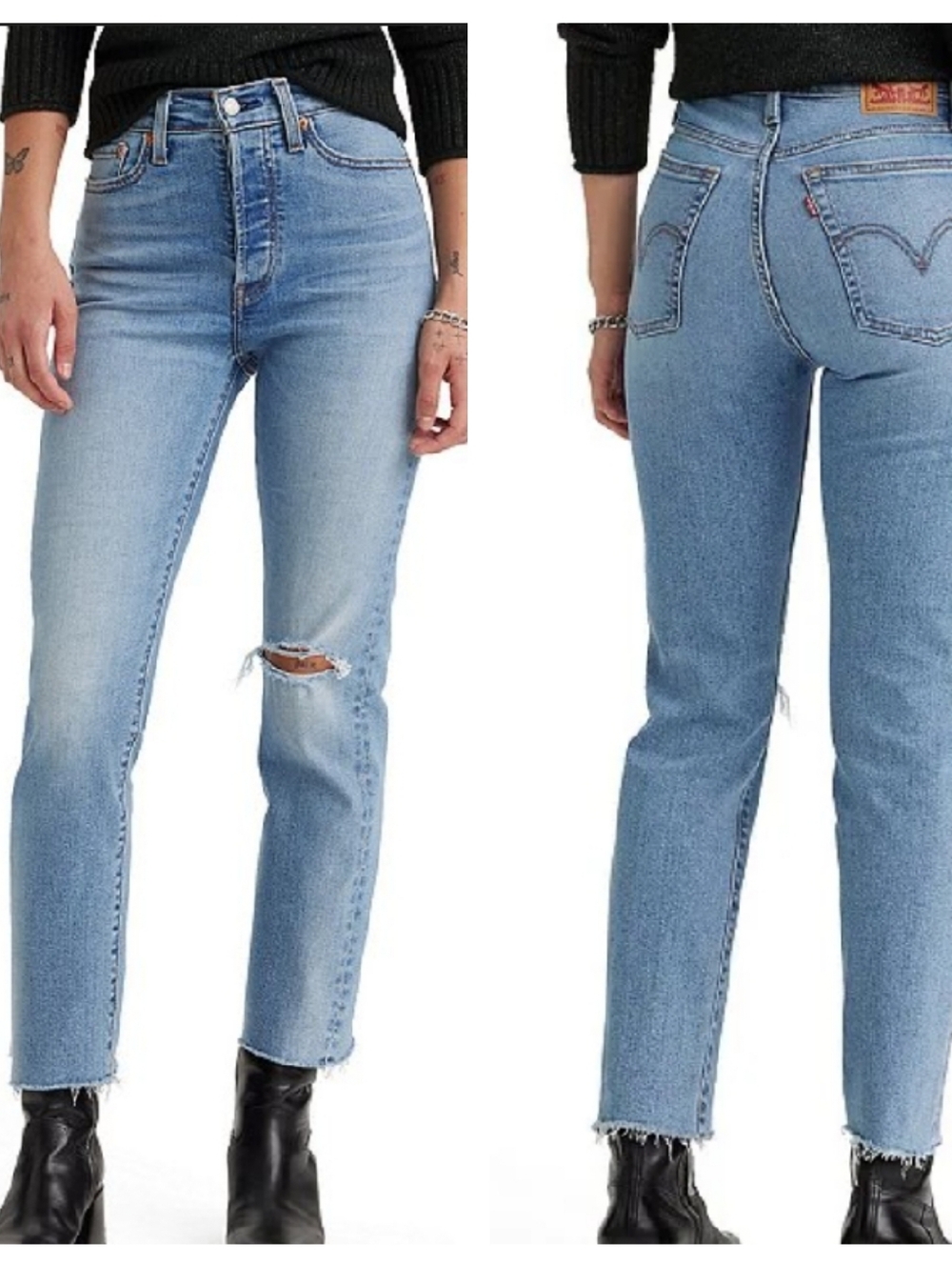EUC Levis 501 High Rise Wedgie Jeans W/Raw Hem